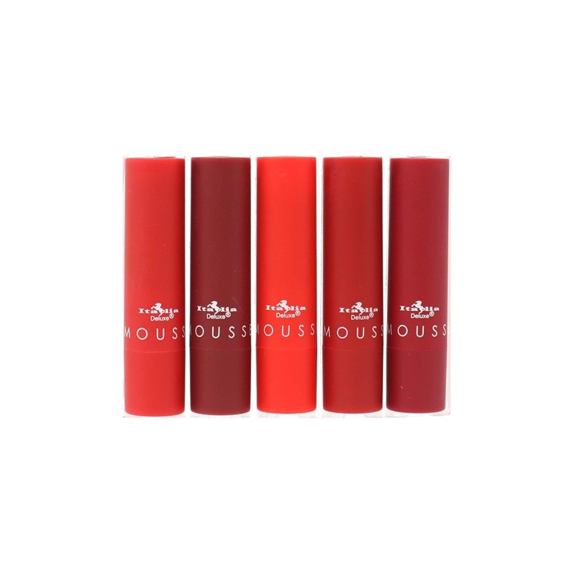 Italia Deluxe Mousse Matte Lipstick Marilyn swatch highlighting soft, long-lasting color