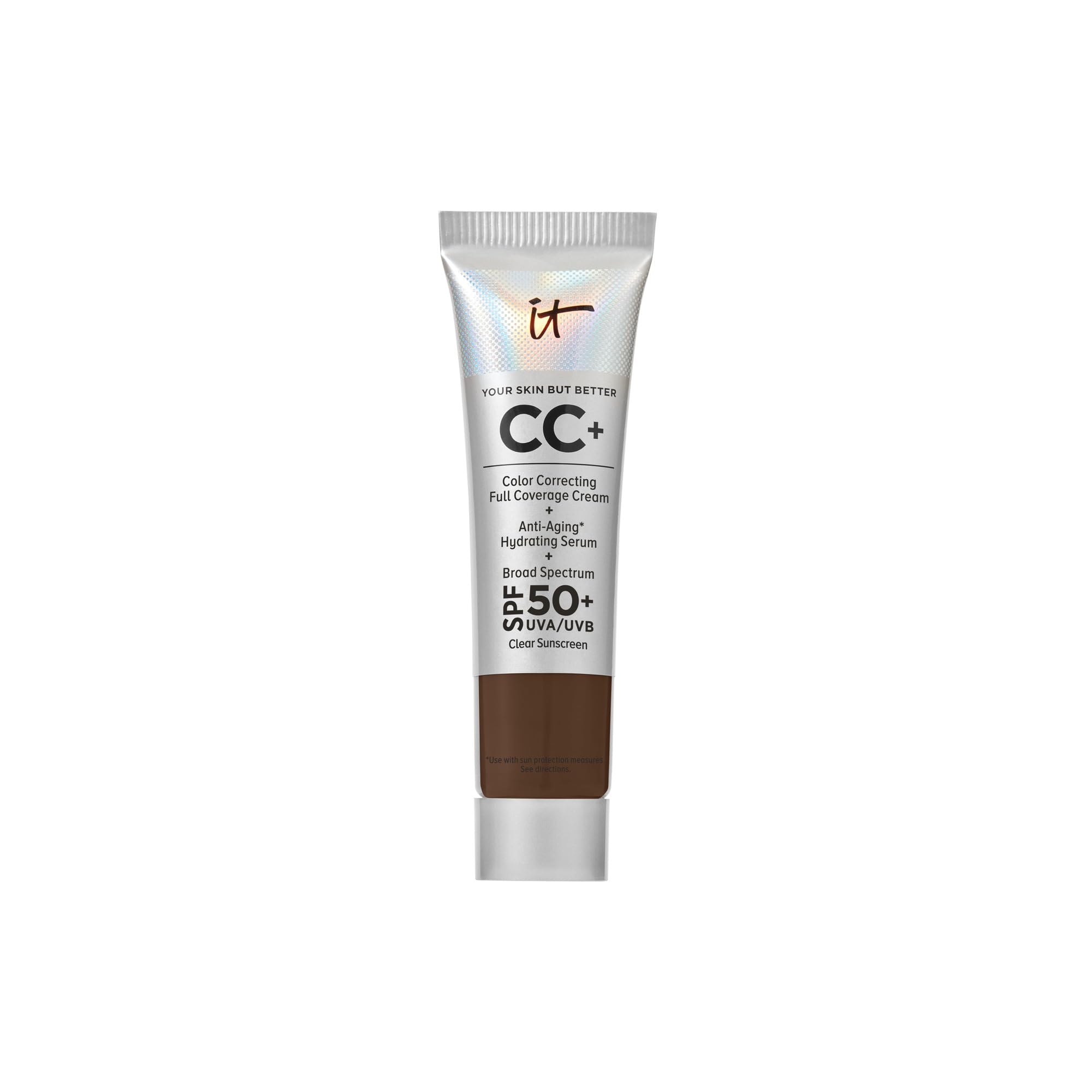 IT Cosmetics CC+ Cream Travel Deep Cool bottle showing all-in-one coverage and hydration
