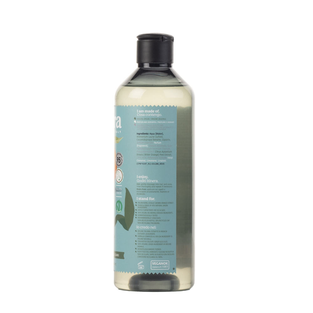Foamy lather from ITÍNERA Itinera Daily Renewal Shampoo illustrates light, scalp-friendly cleansing.