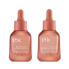 ITK Brightening Vitamin Serum pump action demonstrates easy application