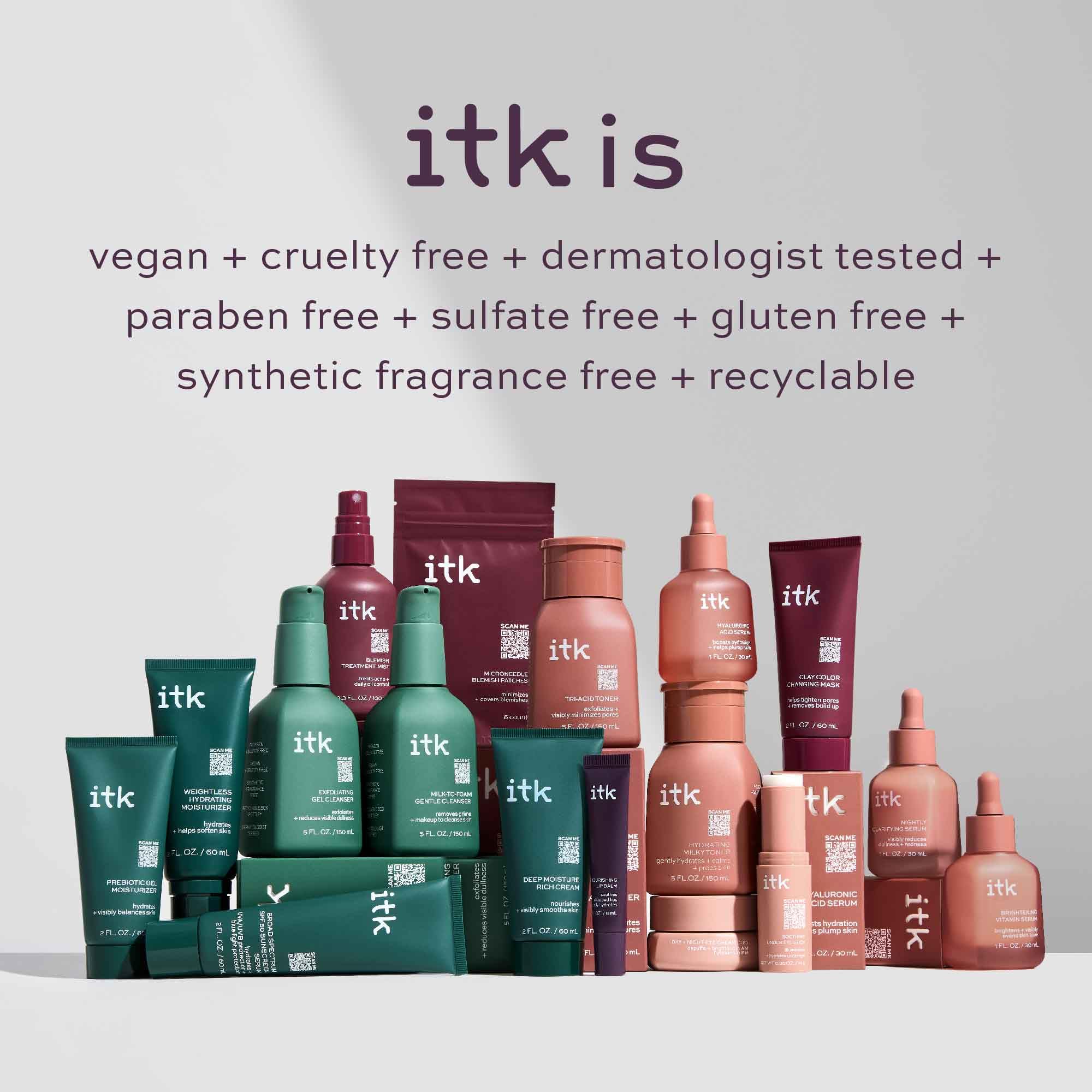 ITK Two-part serum texture on skin close-up during routine