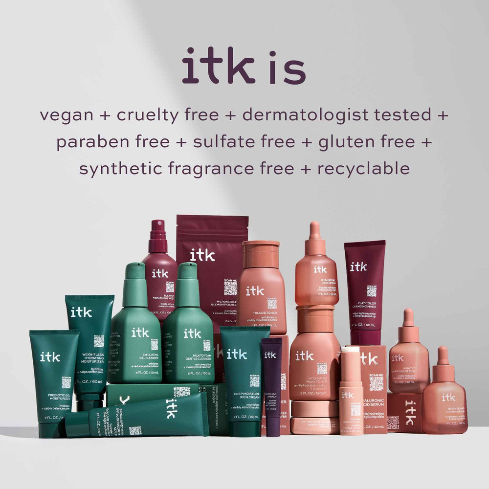 ITK Two-part serum texture on skin close-up during routine