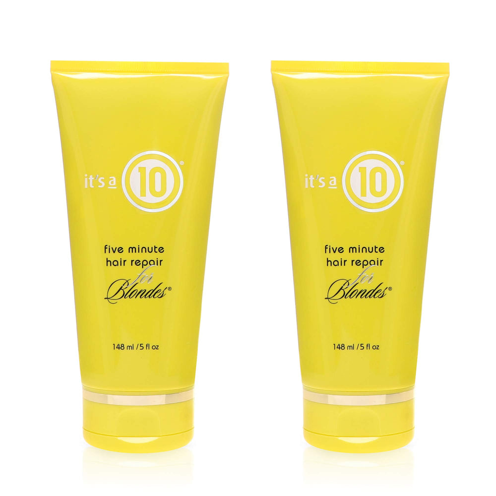 Its 10 Haircare five-minute hair repair for blondes, pack 2, ready for quick results.