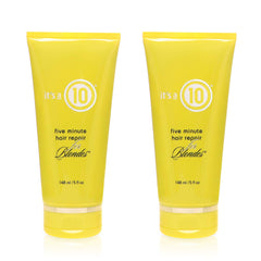 Its 10 Haircare five-minute hair repair for blondes, pack 2, ready for quick results.