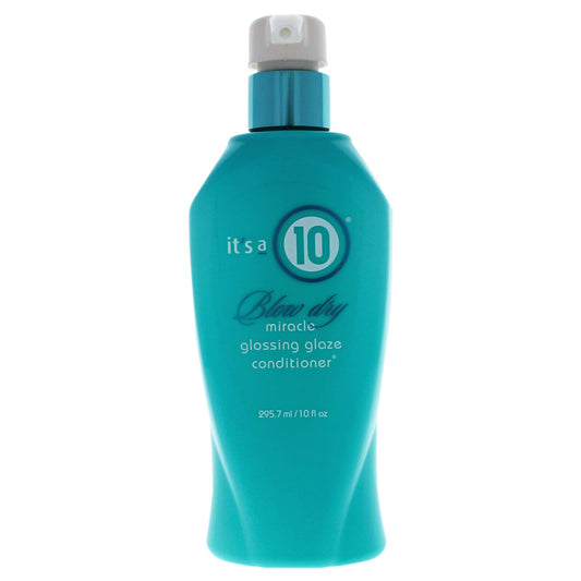 Its 10 Haircare Miracle Blow Dry Glossing Conditioner bottle gleaming with radiant shine