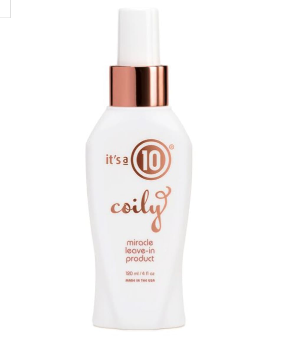 It's A 10 Haircare coily miracle leave-in silky finish showing smooth, nourished curls.