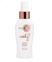 It's A 10 Haircare coily miracle leave-in silky finish showing smooth, nourished curls.