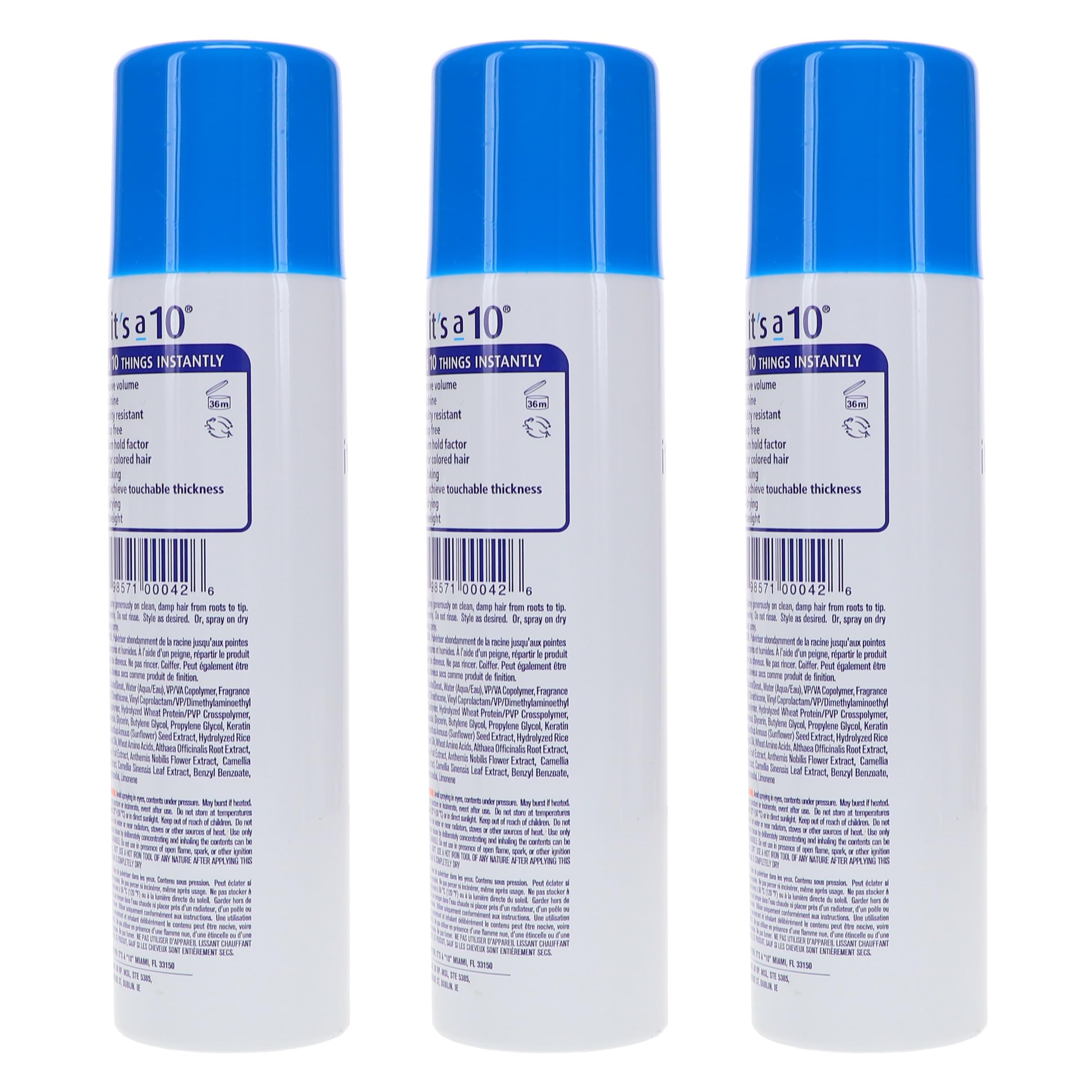 It's a 10 Haircare three-pack set packaging highlights value