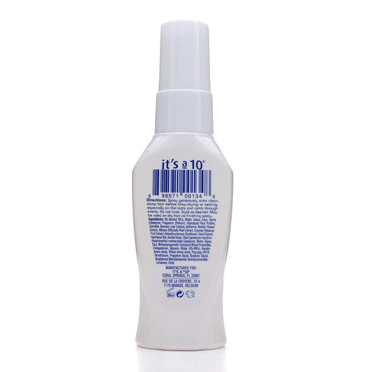 It's a 10 Haircare Miracle Blowdry Volumizer spray application delivers even coverage and humidity resistance.