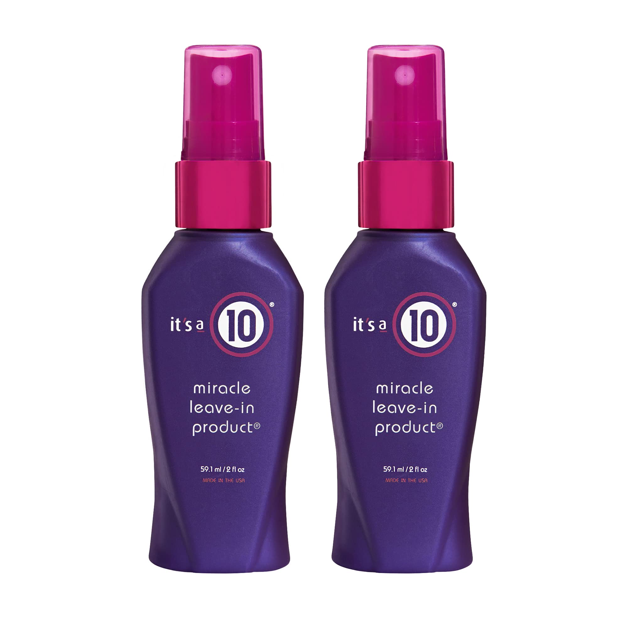 It's a 10 Haircare Miracle Leave-In bottle close-up showing detangling potential