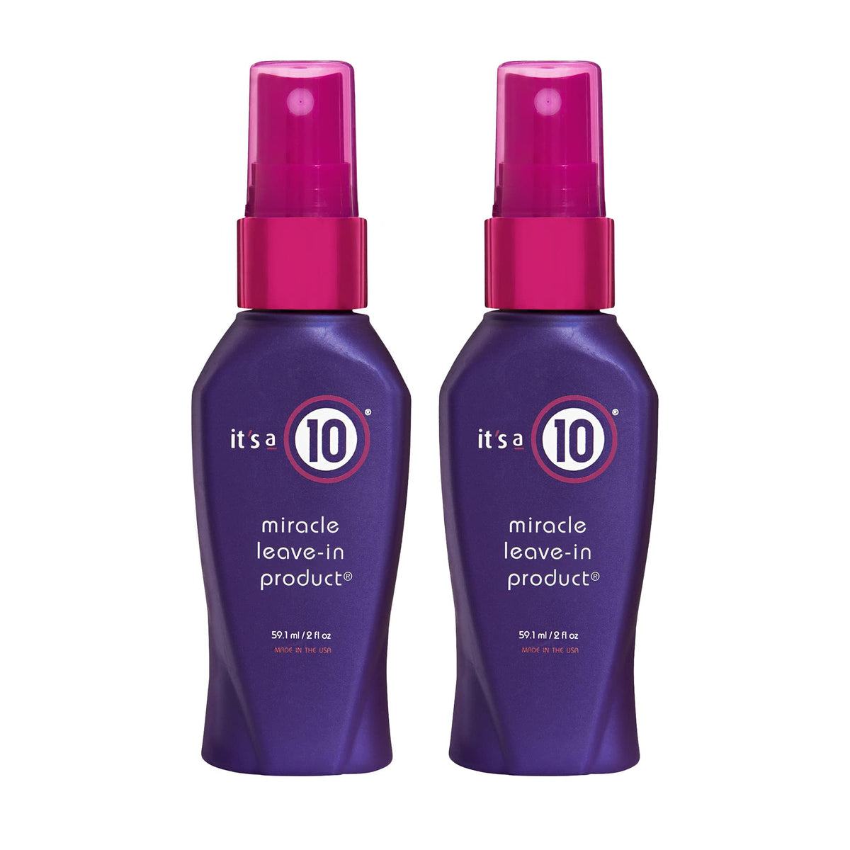 It's a 10 Haircare Miracle Leave-In bottle close-up showing detangling potential