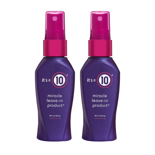 It's a 10 Haircare Miracle Leave-In bottle close-up showing detangling potential