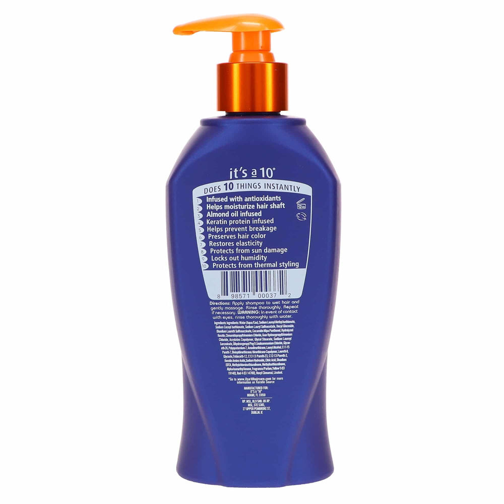 Its A 10 Miracle Shampoo two-pack image emphasizes value and ongoing nourishment.