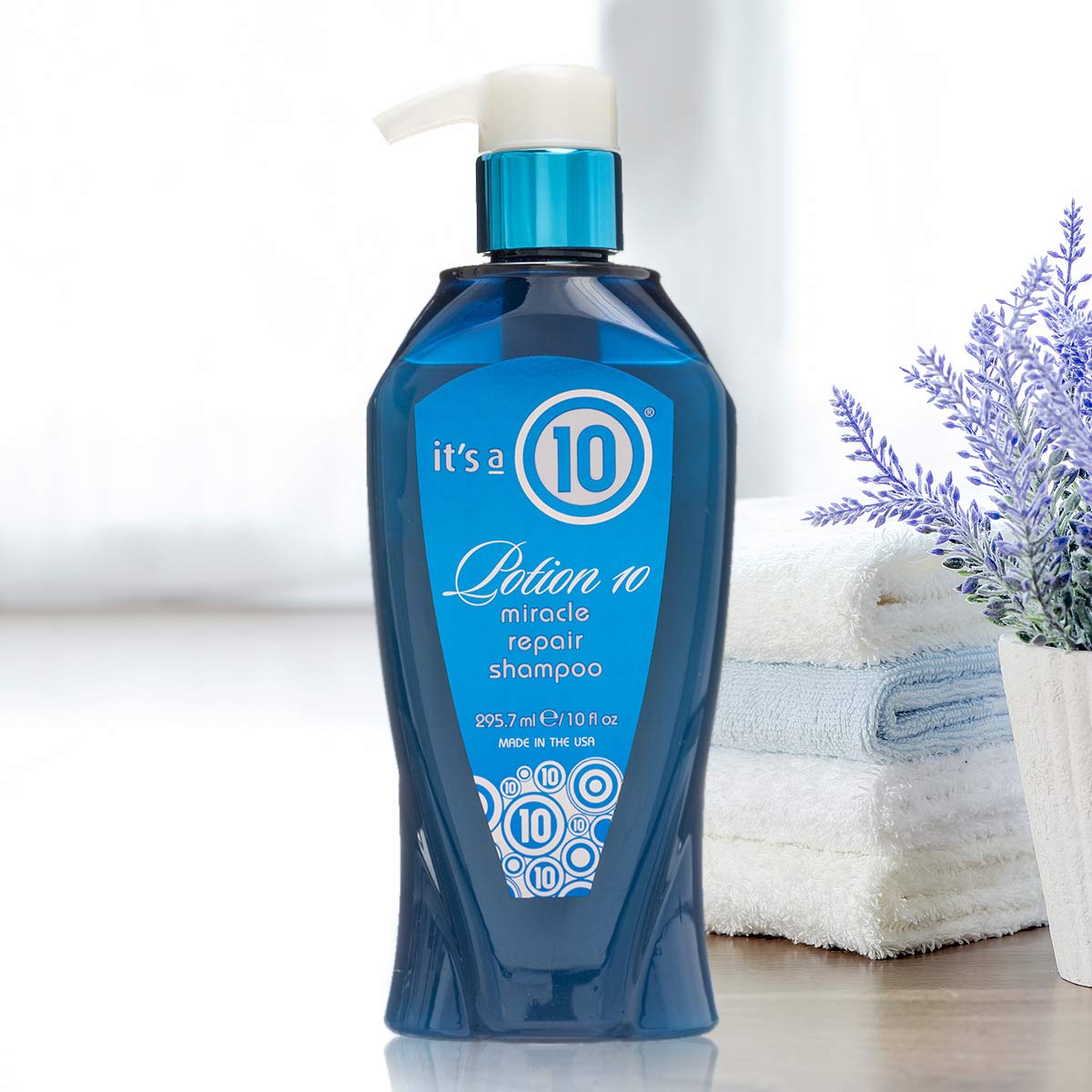 It's a 10 Haircare Potion 10 Miracle Repair Shampoo ingredients close-up signals nourishing blend