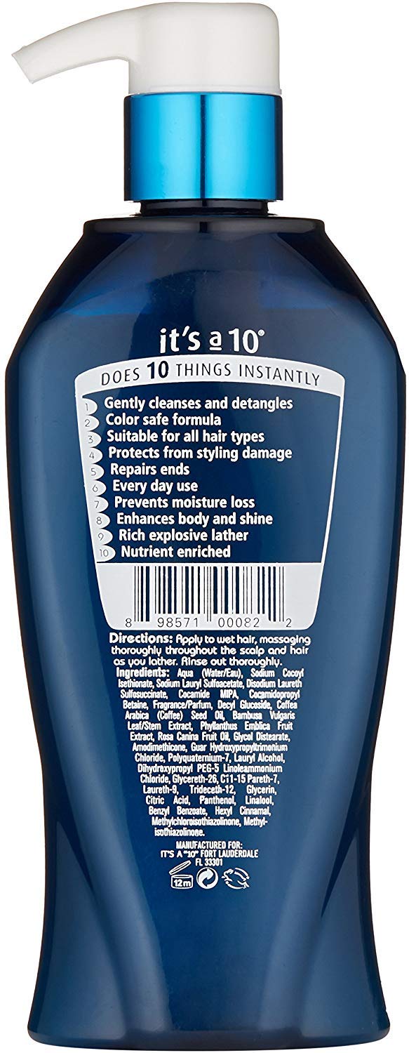 It's a 10 Haircare Potion 10 Miracle Repair Shampoo demonstrates rich lather for smoother strands