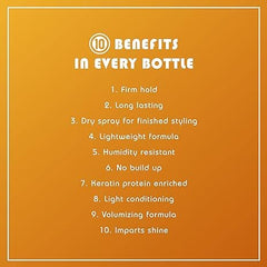 Its A 10 humidity-resistant spray used on styled hair.
