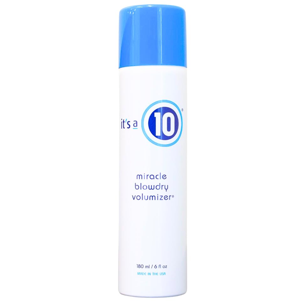 Its A 10 Miracle Blowdry Volumizer 6oz bottle highlights lightweight formula with heat protection.
