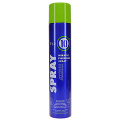 Its a 10 Miracle Finishing Spray label close-up with 10oz 2-pack packaging