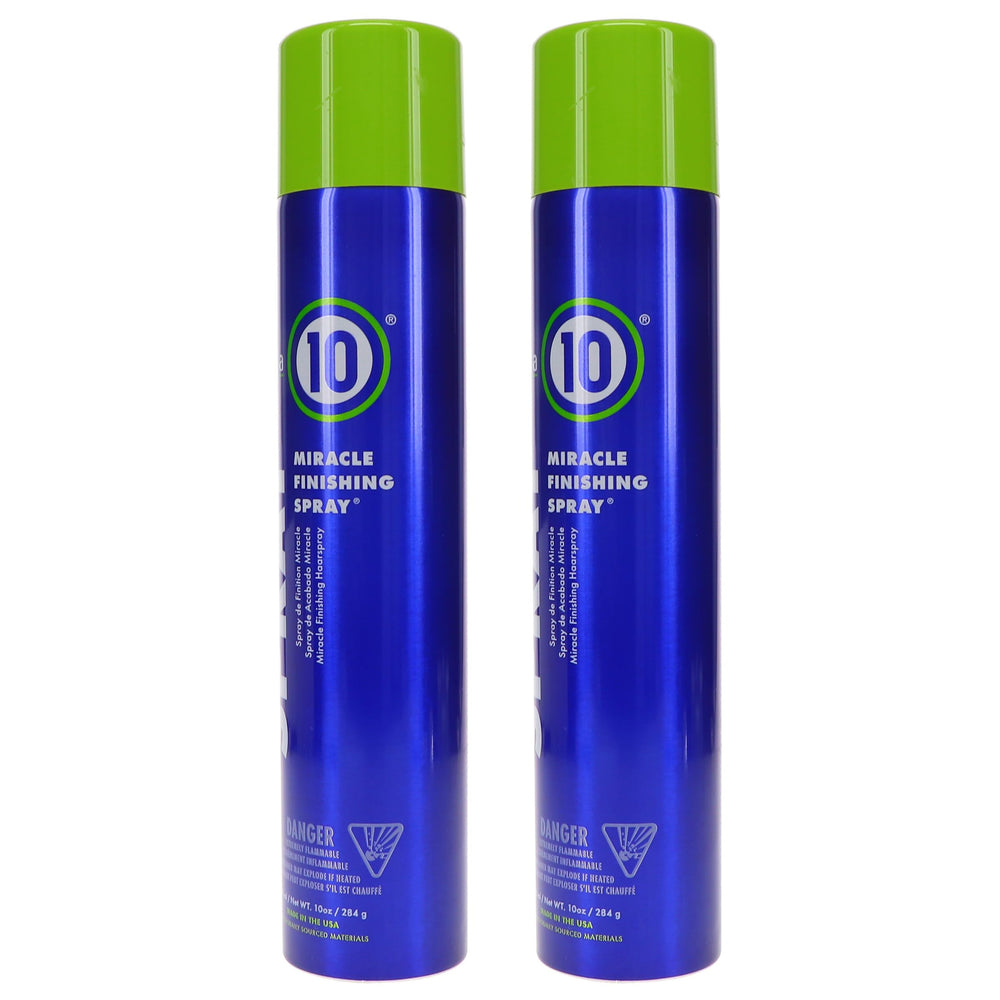 Its a 10 Miracle Finishing Spray mist being sprayed for quick-dry, lasting shine