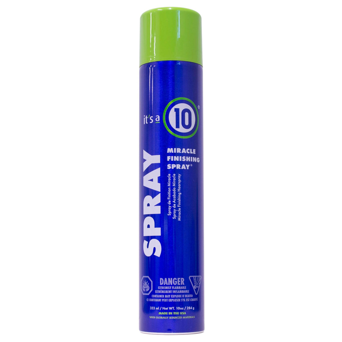 It's A 10 Miracle Finishing Spray bottle front with shine and UV protection.