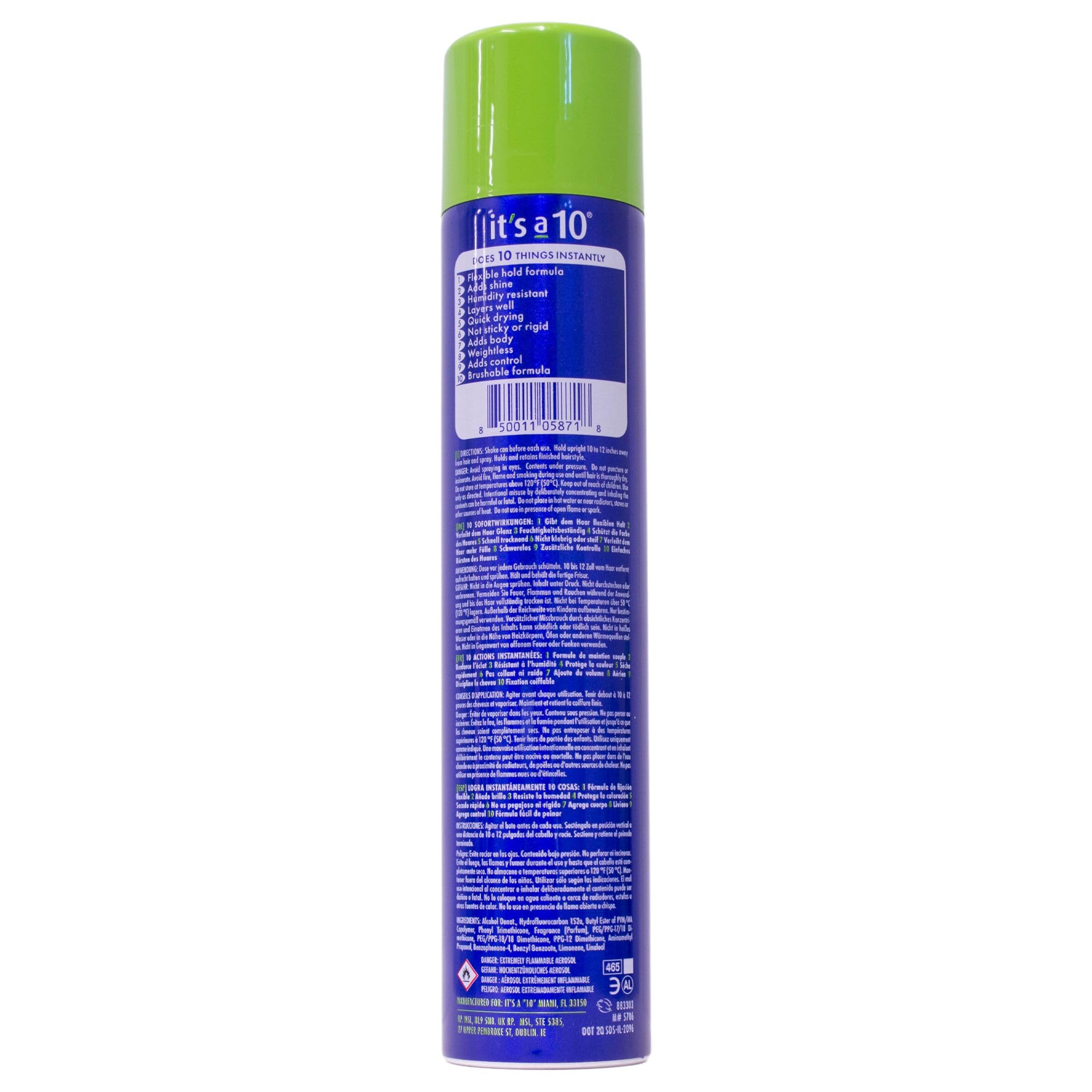 It's A 10 Miracle Finishing Spray close-up of mist and quick-dry finish.