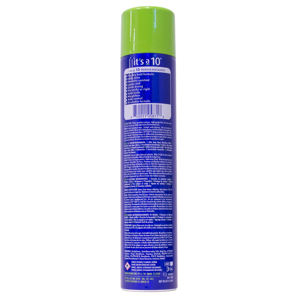 It's A 10 Miracle Finishing Spray close-up of mist and quick-dry finish.