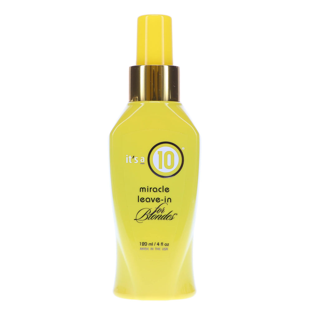 ITS A 10 Miracle Leave-In for Blondes repair benefits under heat exposure.