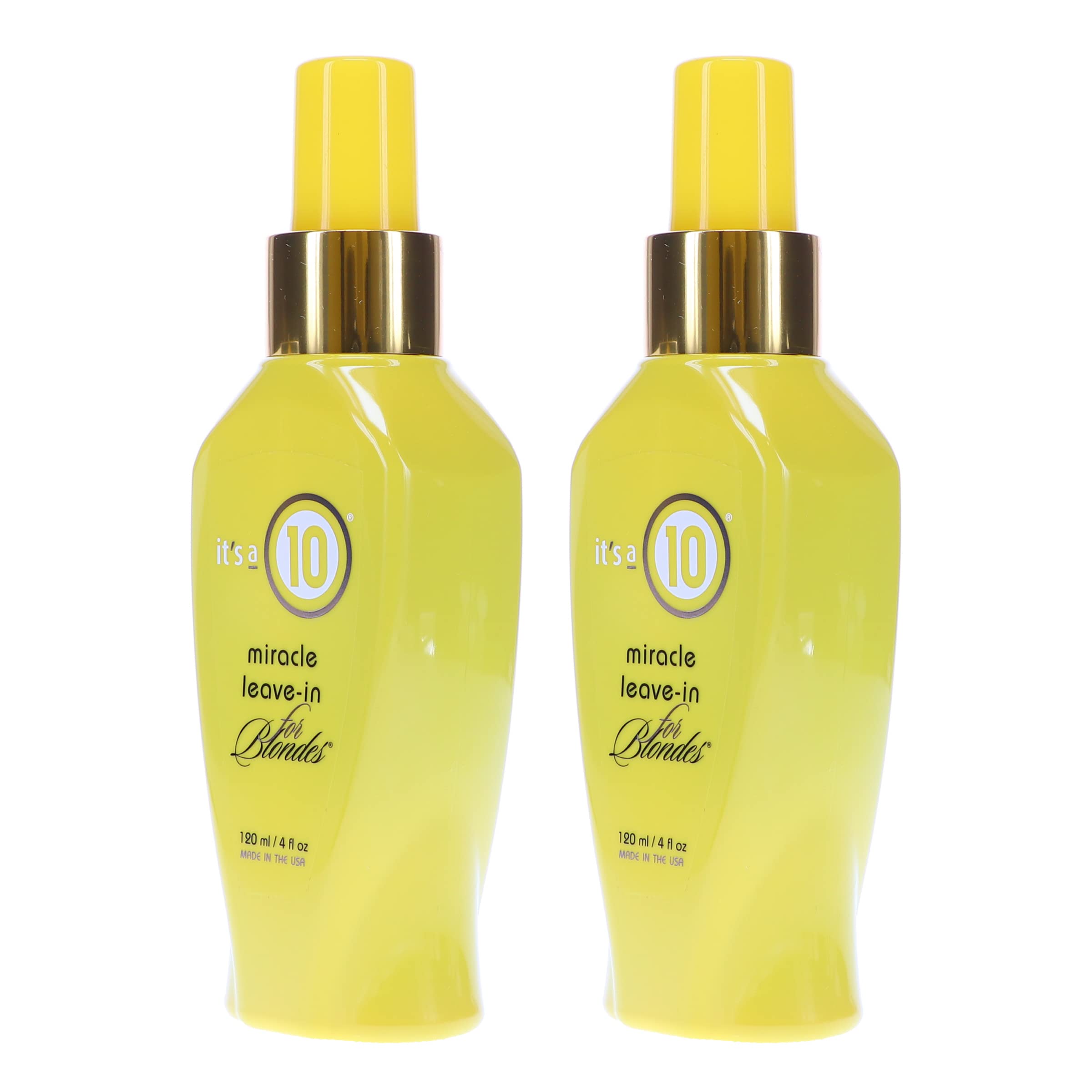 ITS A 10 Miracle Leave-In for Blondes violet-toned formula neutralizes brass for cooler blondes.