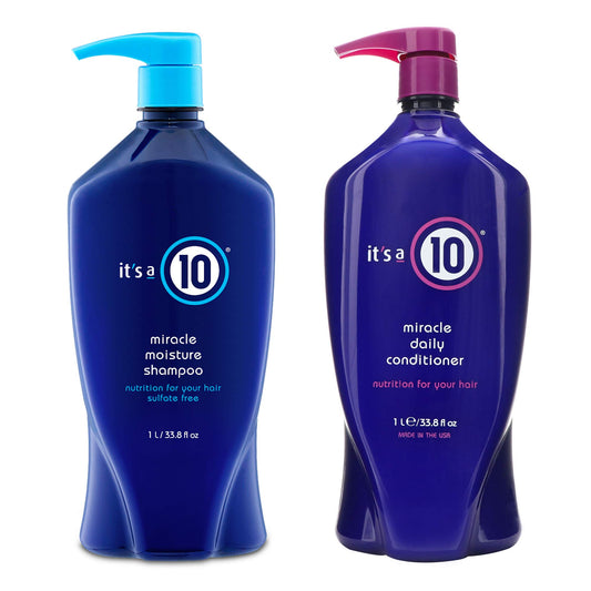 Its A 10 Miracle Moisture Shampoo bottle highlights rich hydration and gentle cleansing.