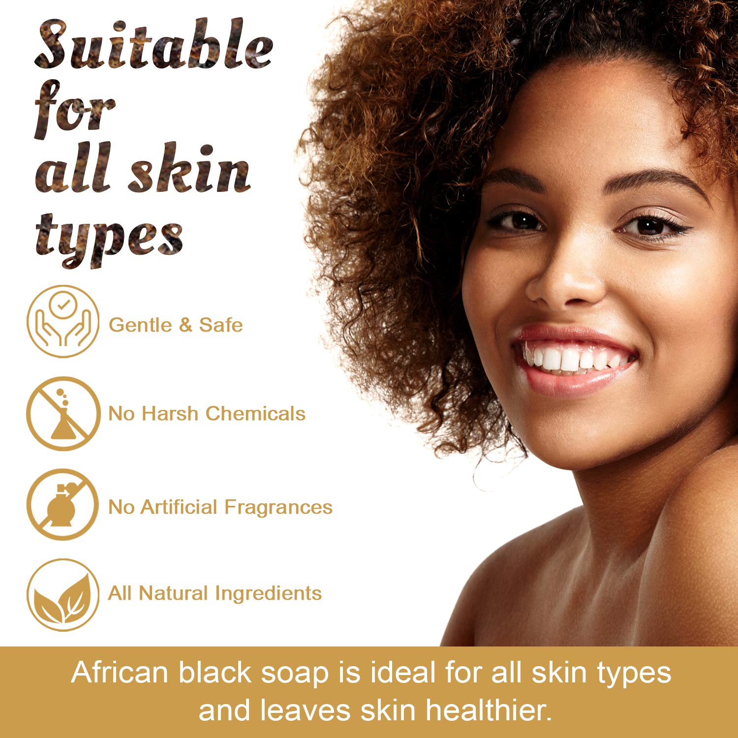 It's Pure Natural African Black Soap with Coconut Oil lather on skin showcasing cleansing texture