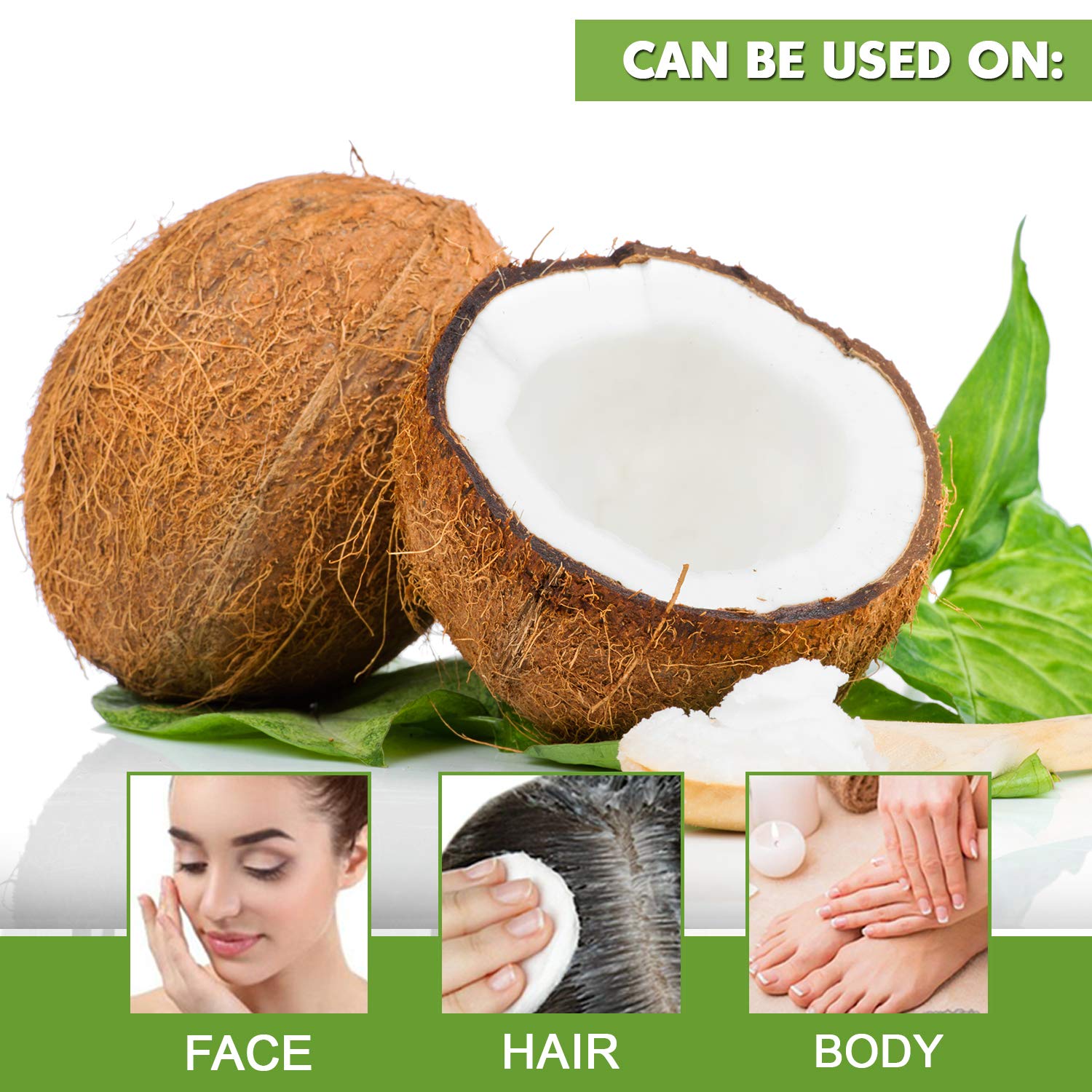 It's Pure Natural coconut oil jar open ready for pre-bed conditioning.