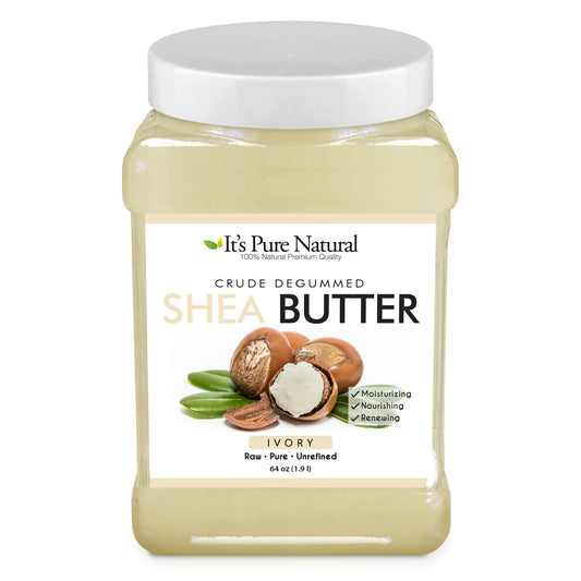 It's Pure Natural degummed shea butter jar for intense hydration and smooth skin.