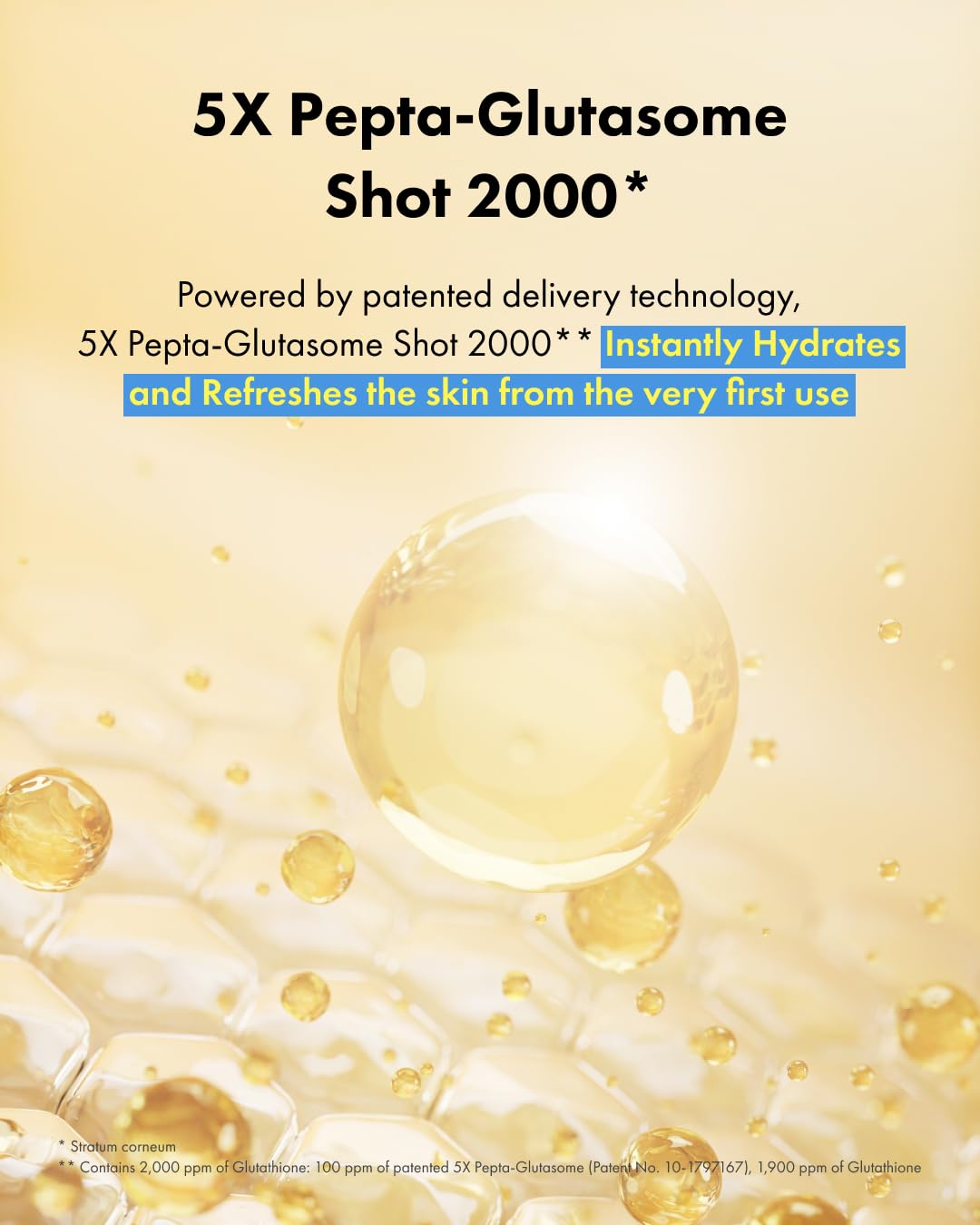 Closeup of It'S SKIN Glutathione Shot B3 Toner bottle label, high purity glow
