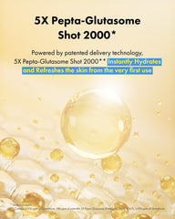 Closeup of It'S SKIN Glutathione Shot B3 Toner bottle label, high purity glow