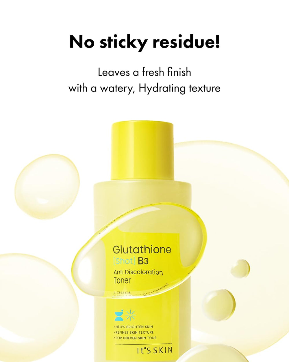 Toner layered with serums from It'S SKIN Glutathione Shot B3 Toner routine