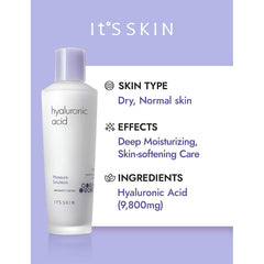 Its Skin Hyaluronic Acid Moisture Emulsion creamy texture close-up.