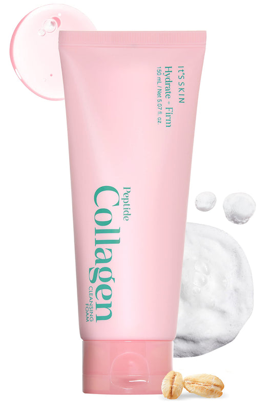 Its SKIN Peptide Collagen Cleansing Foam bottle ready for gentle cleansing