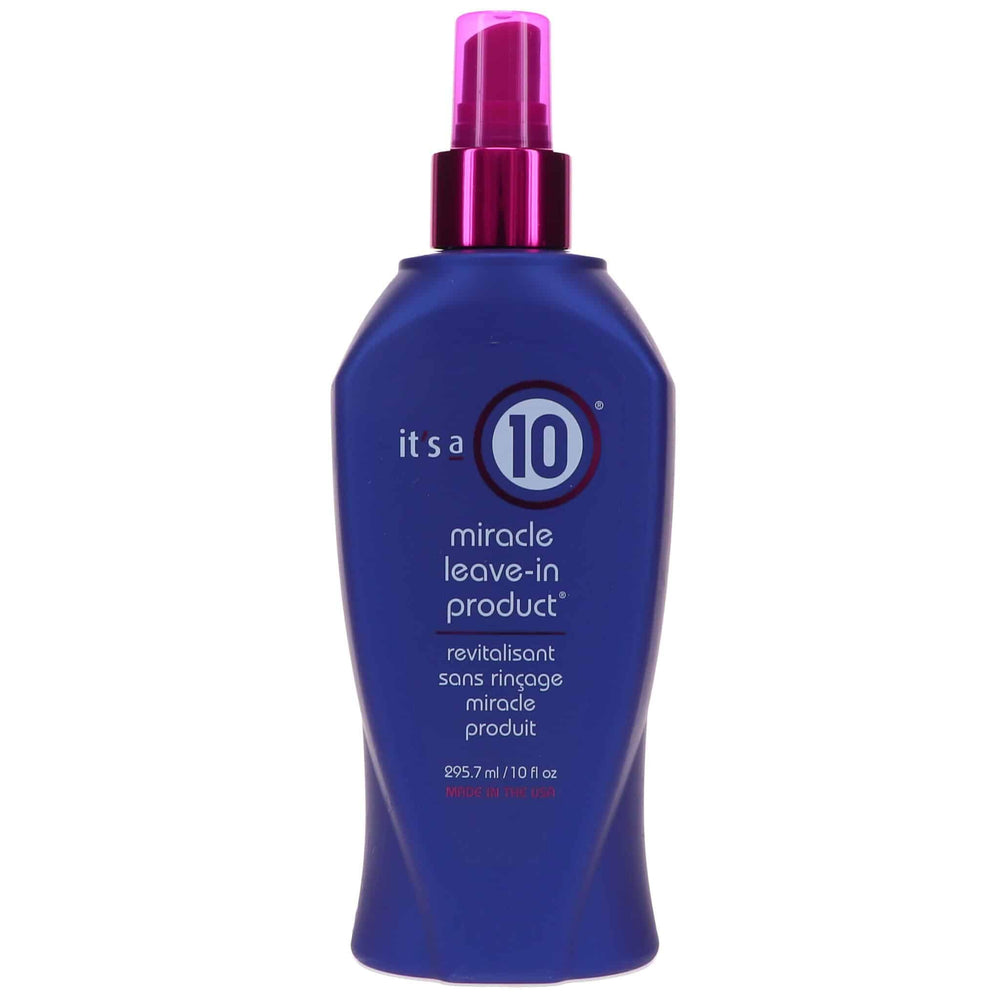 It's a 10 Haircare Miracle Leave-In bottle ready for detangling and shine.