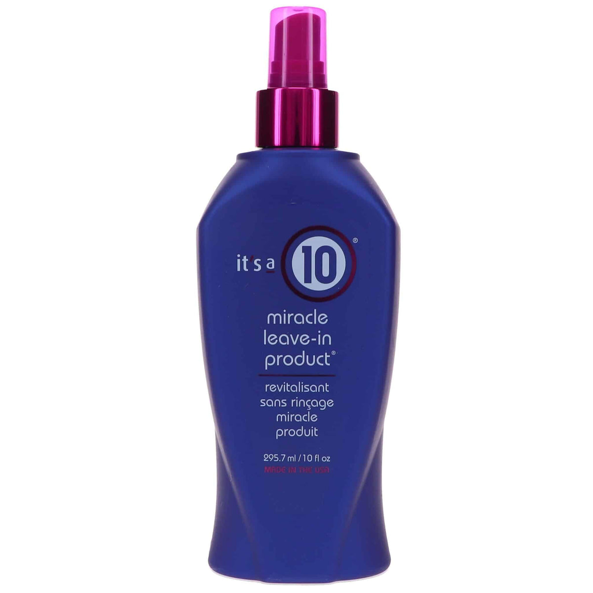 It's a 10 Haircare Miracle Leave-In bottle ready for detangling and shine.