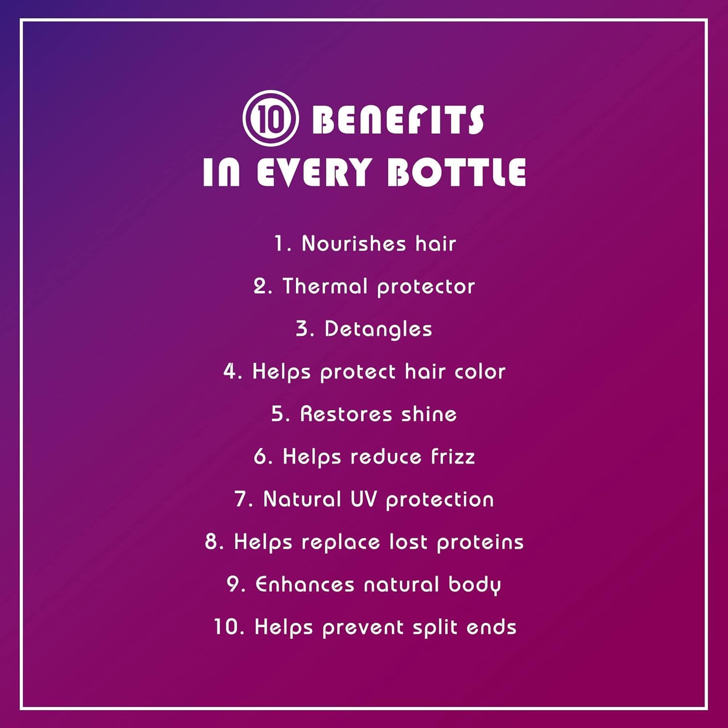 It's a 10 Haircare Miracle Leave-In damp-hair usage for smoothness.