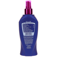 It's a 10 Haircare Miracle Leave-In pump applying frizz control.