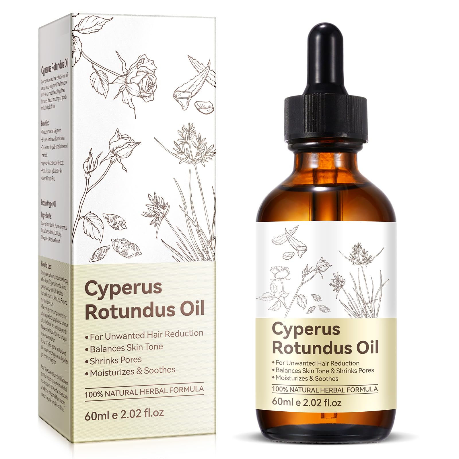ITSDAWN Cyperus Rotundus Oil bottle close-up for smooth skin care.