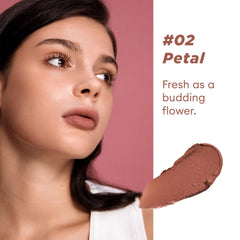 Close-up of ITY lip stain mousse texture with velvet semi-solid finish.