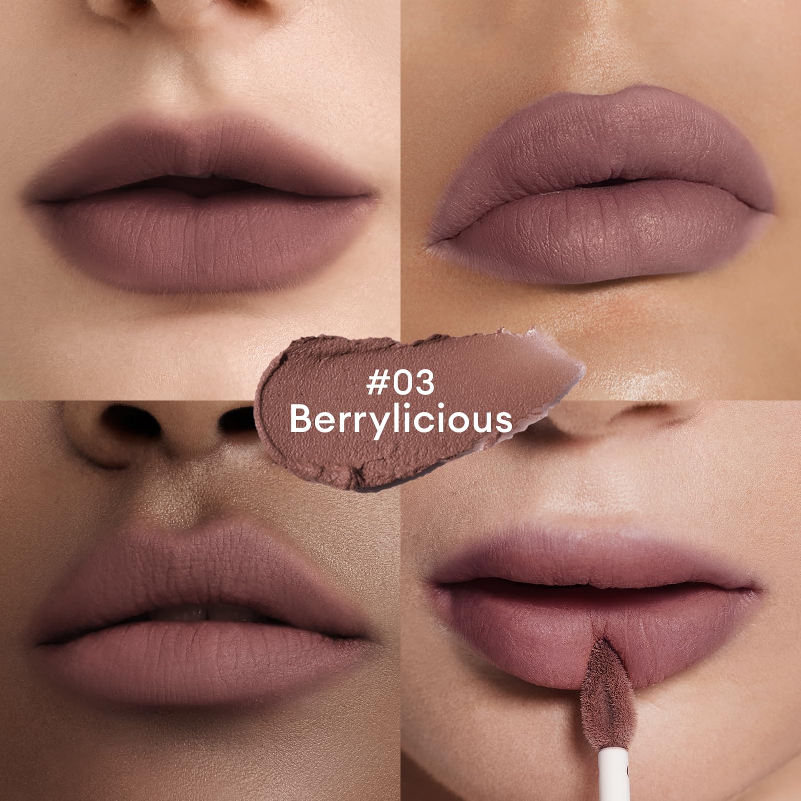 ITY Velvet Matte Lip Stain Berrylicious conceals lip lines for a smoother appearance.