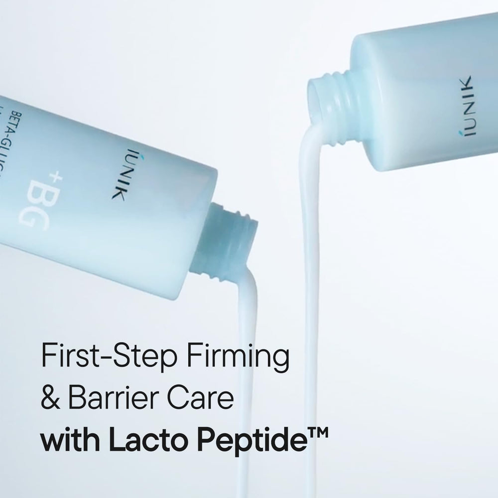 IUNIK Beta-Glucan Barrier Milk Essence application on skin for daily calm hydration