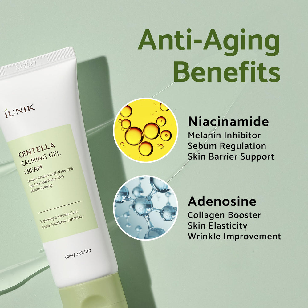 IUNIK Centella 70% Calming Gel Cream application scene for daily calm