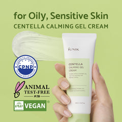 IUNIK Centella 70% Calming Gel Cream texture closeup shows fast absorption