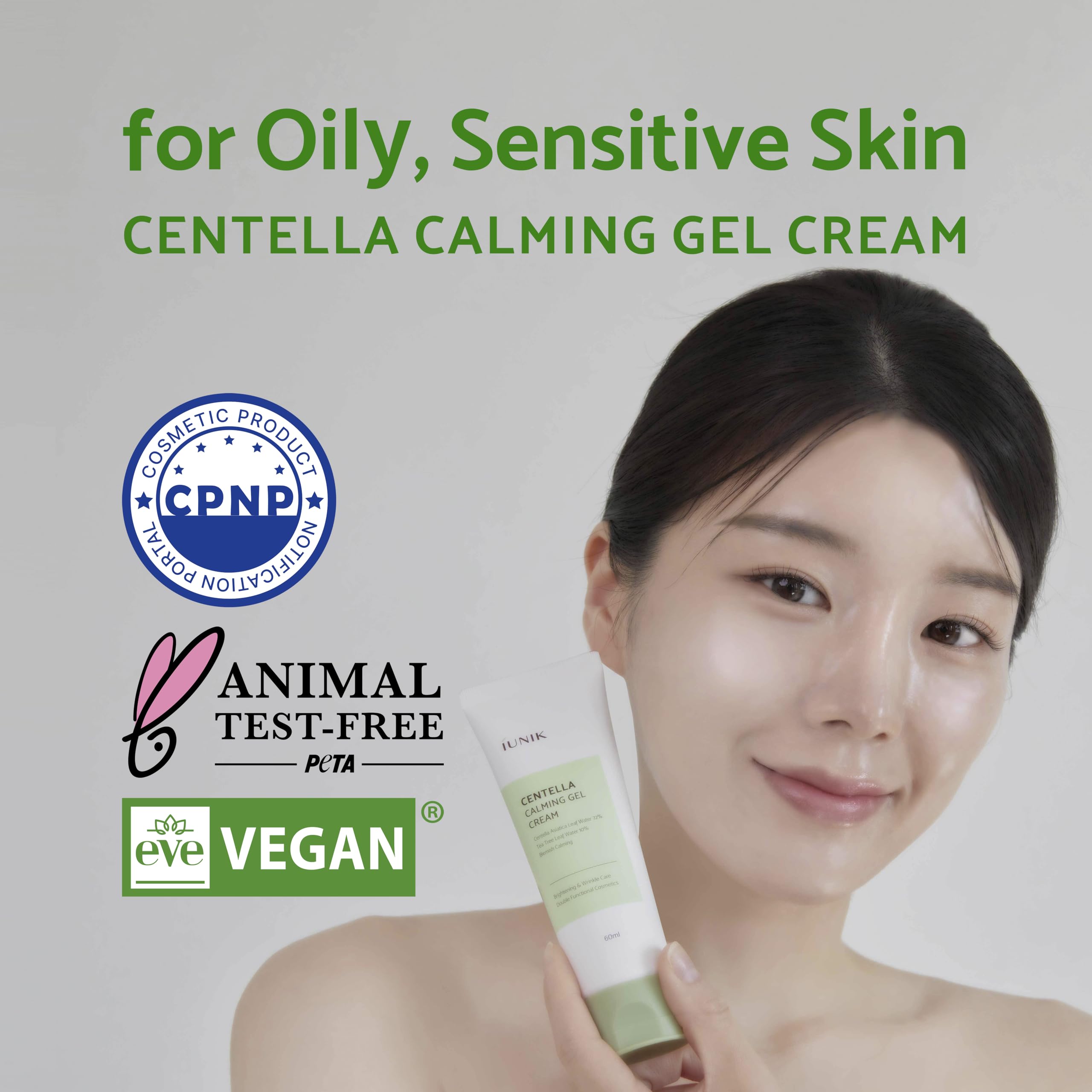 IUNIK Centella Calming Gel Cream swirl texture for quick absorption