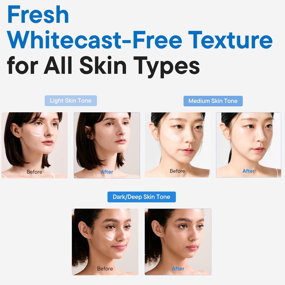 IUNIK sunscreen with matte finish delivering no white cast.