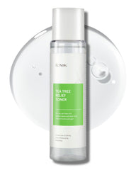 IUNIK Tea Tree Relief Toner bottle, soothing irritated skin and supporting clear pores.
